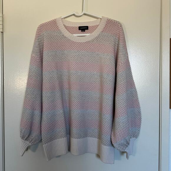 SummerSalt The Coziest Cashmere Blend Soft Stripe Sweater Size Large - Picture 4 of 8